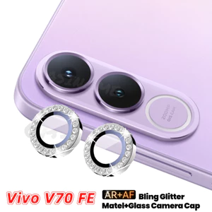 Vivo V70 FE 2026 Long Lanh Kim Cương Kim Cương Giả Bảo Vệ Ống Kính Máy Ảnh Cho Vivo V70 V70FE VivoV70FE V 70 70V FE Lite Elite 5G Sáng Bóng Mặt Sau Ống Kính Kim Loại Vòng Camera Kính Cường Lực Bảo Vệ