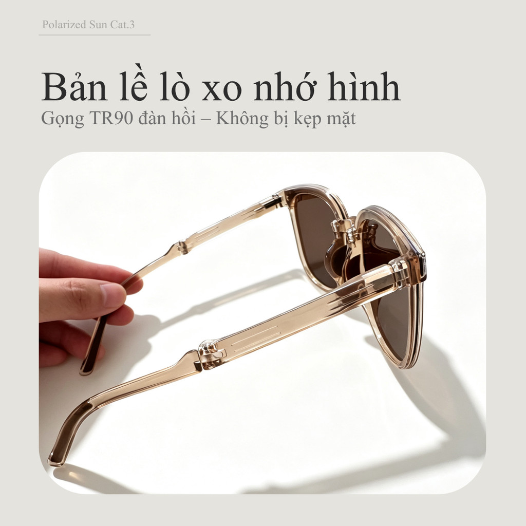 Lensscape Kính mát phân cực gập gọn gọng TR90 dễ mang theo dùng ban ngày
