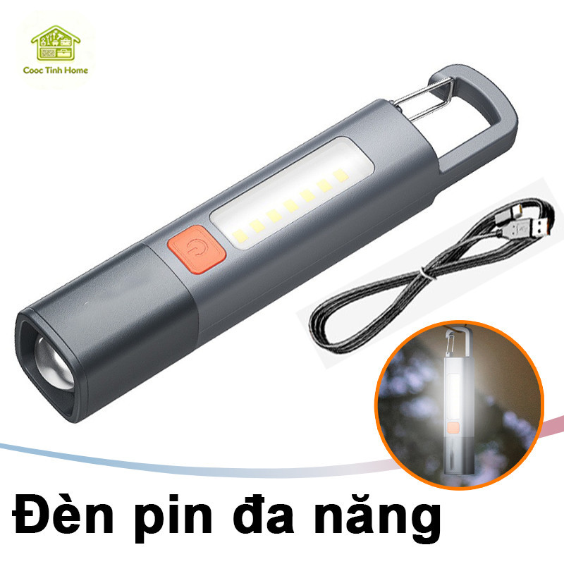 Đèn Pin LED Cầm Tay Siêu Sáng – Đèn Cắm Trại Chống Nước 3 Chế Độ, Dung Lượng Lớn, Tiện Dụng Khi Du Lịch
