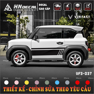 Tem dán xe VF3 - Decal dán xe VF3 MẪU TEM THỂ THAO CÁ TÍNH nhiều màu sắc lựa chọn ( mẫu VF3 - 37 )