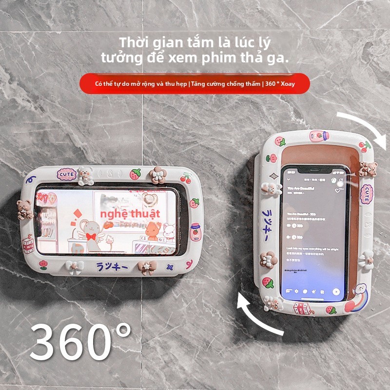 Giá đỡ điện thoại phòng tắm Hộp chống nước Giá vệ sinh Đồng hồ tắm treo tường Đồng hồ điện thoại di động Phim truyền hình Dụng cụ tiện dụng Giá đỡ nhà vệ sinh PPYYP