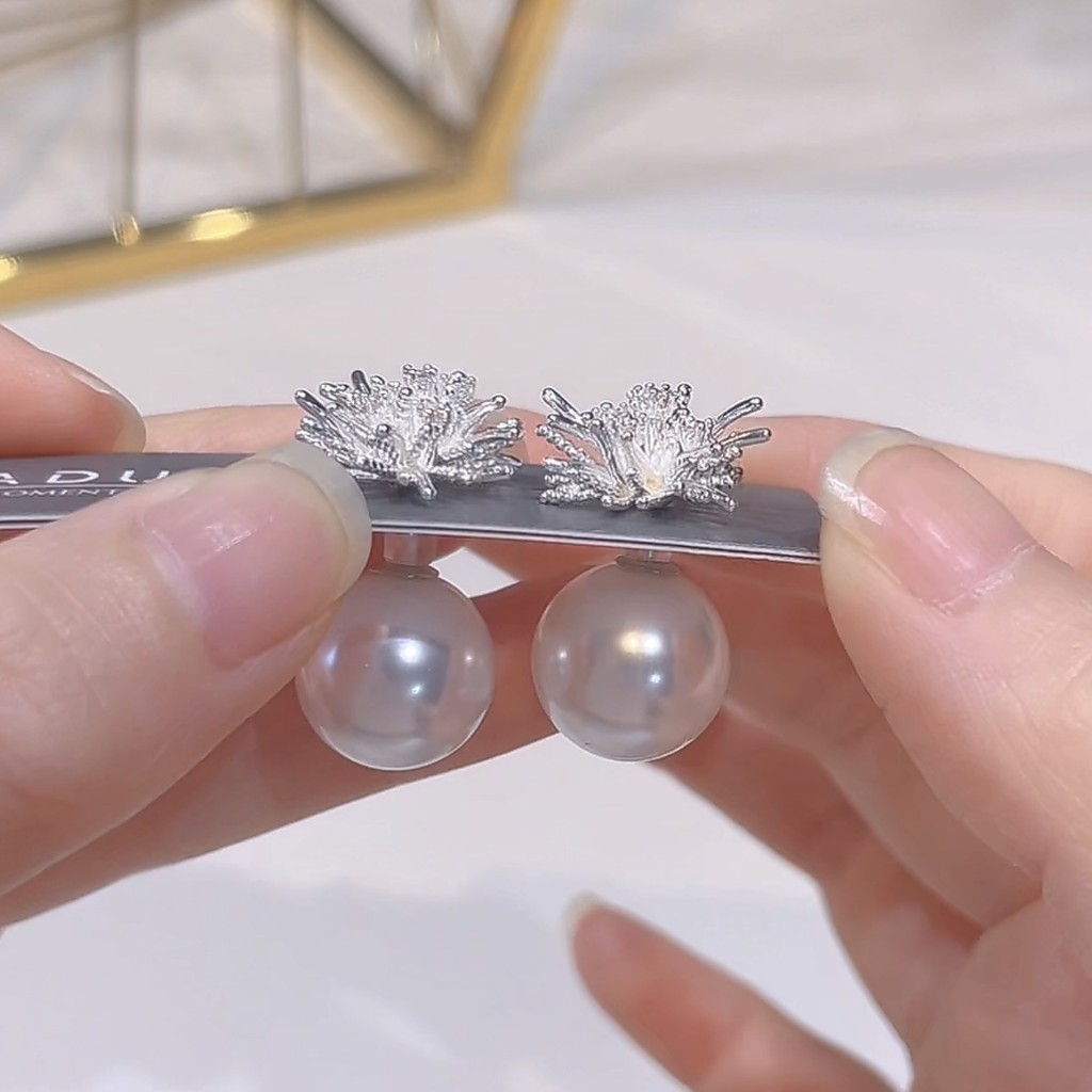 Bông tai zirconia pháo hoa với thiết kế linh hoạt hai mặt, trang sức tối giản và sang trọng dành cho nữ