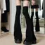 Tất trên đầu gối phong cách đường phố cho bé gái, chất liệu nylon nhẹ, thiết kế áo loe - Tùy chọn màu đen và trắng