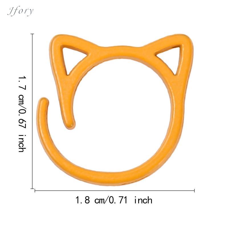 Jfory Mèo Tai Móc Đánh Dấu Hợp Kim Kẽm Men Stitch Marker Nhẫn Thủ Công Đan Móc Bộ Cho Handmade DIY Dự Án