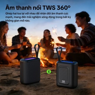 Loa Bluetooth GOOJODOQ TWS, đèn RGB, chất lượng âm thanh Hi-Fi, hỗ trợ thẻ TF/USB Thời lượng pin dài