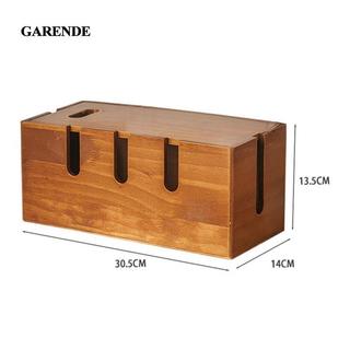 Bộ sắp xếp dây Garende cho bàn làm việc Hộp dây điện bằng gỗ cho ổ cắm điện Máy ảnh trung tâm USB