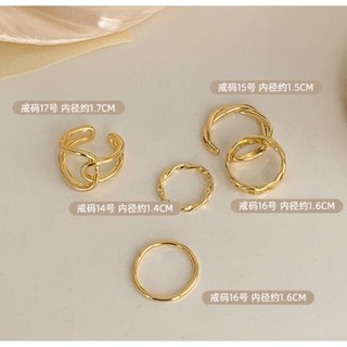 Nhẫn rỗng dây điều chỉnh phong cách tối giản Hàn Quốc từ Dongdaemun - Bộ 5 món nhẫn nữ đa năng