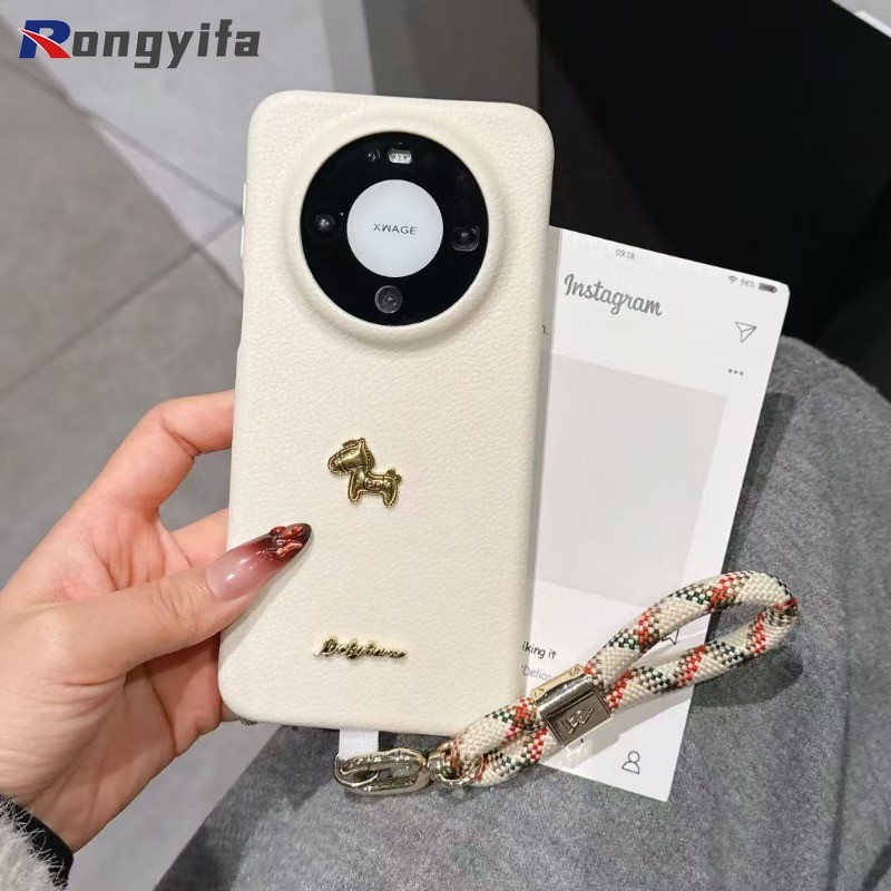 Ốp Điện Thoại Năm Mới Pony Dễ Thương Cho Honor X9D X9C Smart X9B X70 X60 X50 GT Pro Magic 7 6 Lite 5G Bao Da Vải PU Vỏ Mềm Chống Sốc Có Dây Buộc