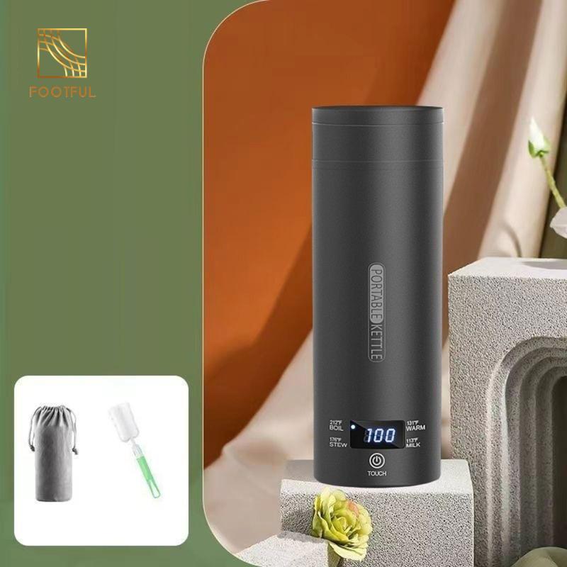 Ấm Siêu Tốc Điện Du Lịch Hút Chân Không Cách Nhiệt Cốc 500ml Nhẹ Cho Nước Đun Ấm Thông Minh Chai Cho Cắm Trại Du Lịch