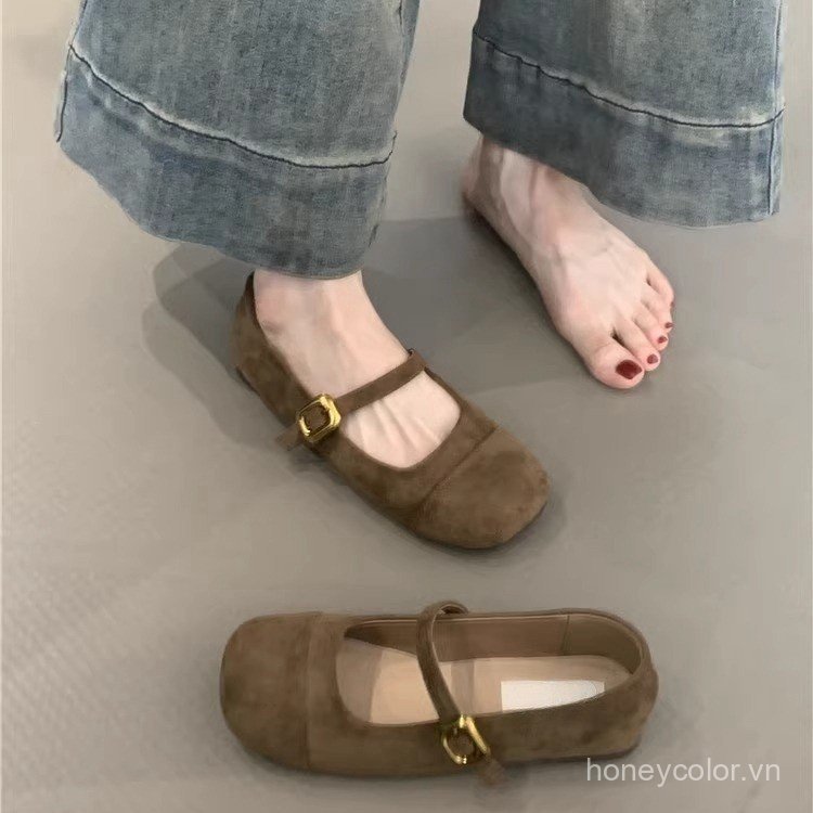 Nhẹ Nhàng Cổ Tích Phong Cách Mary Jane Giày Mùa Thu 2026 Pháp Thanh Lịch Phù Hợp Với Đầm Nông Miệng Dây Đeo Đơn Giày