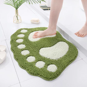 Thảm Lau Chân Hình "Bàn Chân To" Độc Đáo - Thảm Lông Cừu San Hô Thấm Hút Nước Cực Tốt Chống Trượt Decor Nhà Tắm & Phòng Ngủ