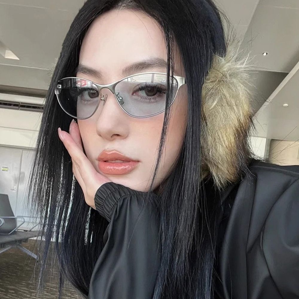Kính râm mắt mèo AWNGD với khung kim loại phong cách Steampunk, thời trang và bảo vệ mắt khỏi tia UV