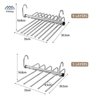ELBBKG Gấp Quần Móc Treo 5 / 9 Lớp Thép Không Gỉ Tiết Kiệm Không Gian Quần Áo Ra Tổ Chức Cho Tủ Quần Jean Quần Khăn Mới