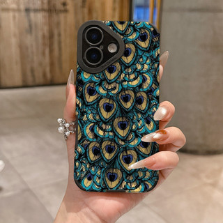 Vỏ lông chim công cho IPhone 17 Air 16 16e 15 14 13 12 11 PRO MAX X XR XSMAX 6 6S 7 8 + PLUS Da PU + Vỏ TPU TYYP