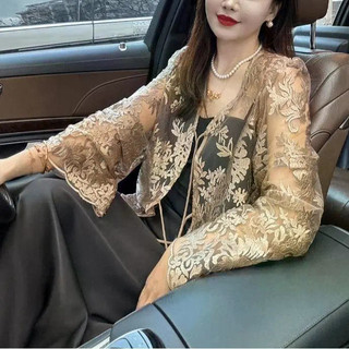 Áo sơ mi ren thêu hoa xù mỏng, thời thượng cho xuân hè