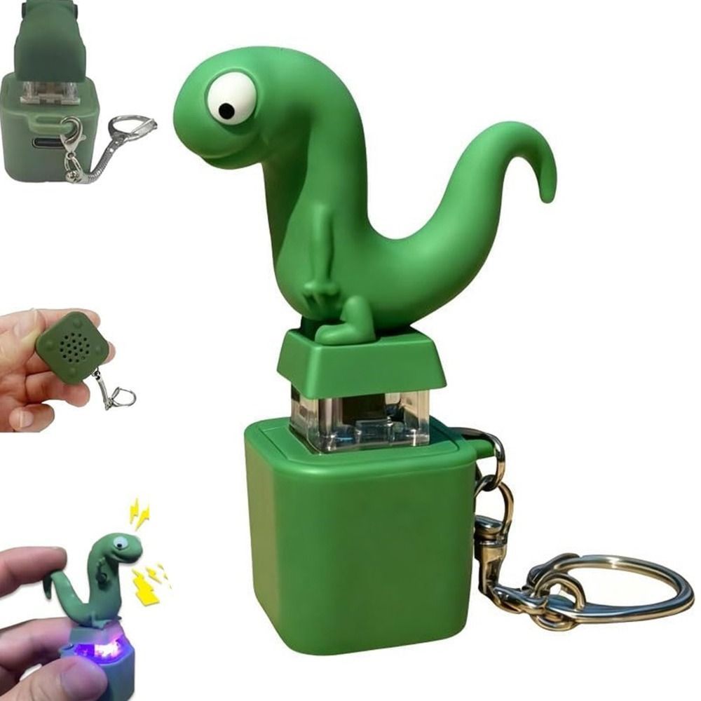 [Vận chuyển nhanh] Móc khóa âm thanh nút thằn lằn SIMPLEAID, Móc khóa thằn lằn vui nhộn có thể sạc lại, Đồ chơi móc khóa Fidget di động đầy màu sắc LED