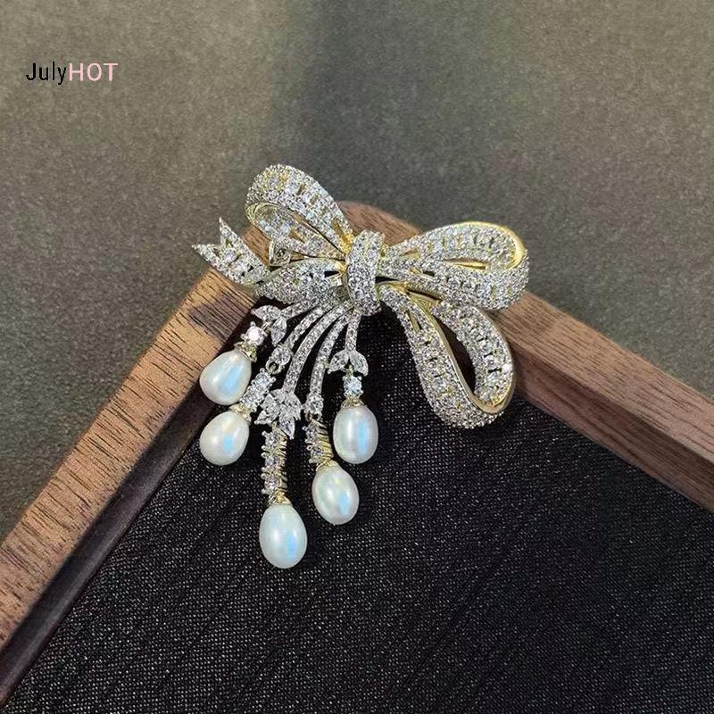 Trâm cài tóc handmade zircon ngọc trai sang trọng, phù hợp làm corsage hoặc quà tặng