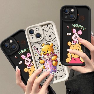 Tương thích cho OPPO Reno 12 Pro Reno 11 Pro 11F 10 8 Pro + Reno 8T 5F Ốp điện thoại Winnie the Pooh ăn kem Silicone Soft Cover