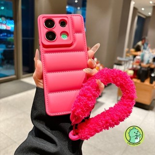 Vỏ áo khoác xuống có dây buộc sang trọng cho Xiaomi Poco X7 X6 X5 X2 Pro F6 F5 Pro F4 5G 4G Vỏ sang trọng Vỏ điện thoại mềm màu kẹo đơn giản dễ thương