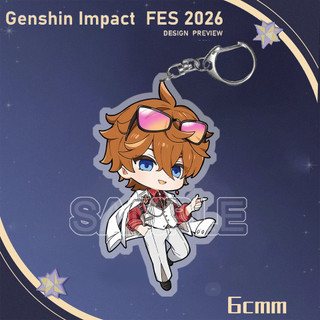 New Genshin Impact Keychain 2026 FES Flins Columbina Arlecchino Cute Cartoon Anime Acrylic Pendant Keyring Backpack Jewe