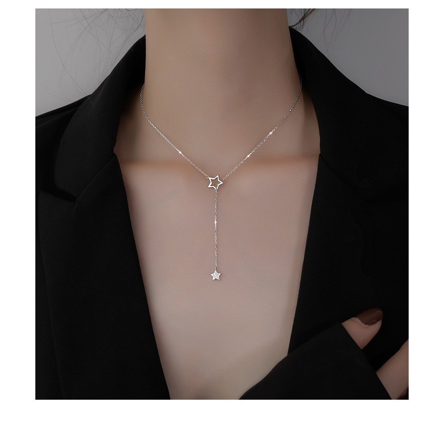 Vòng cổ ngôi sao đa năng đơn giản bằng bạc s925
