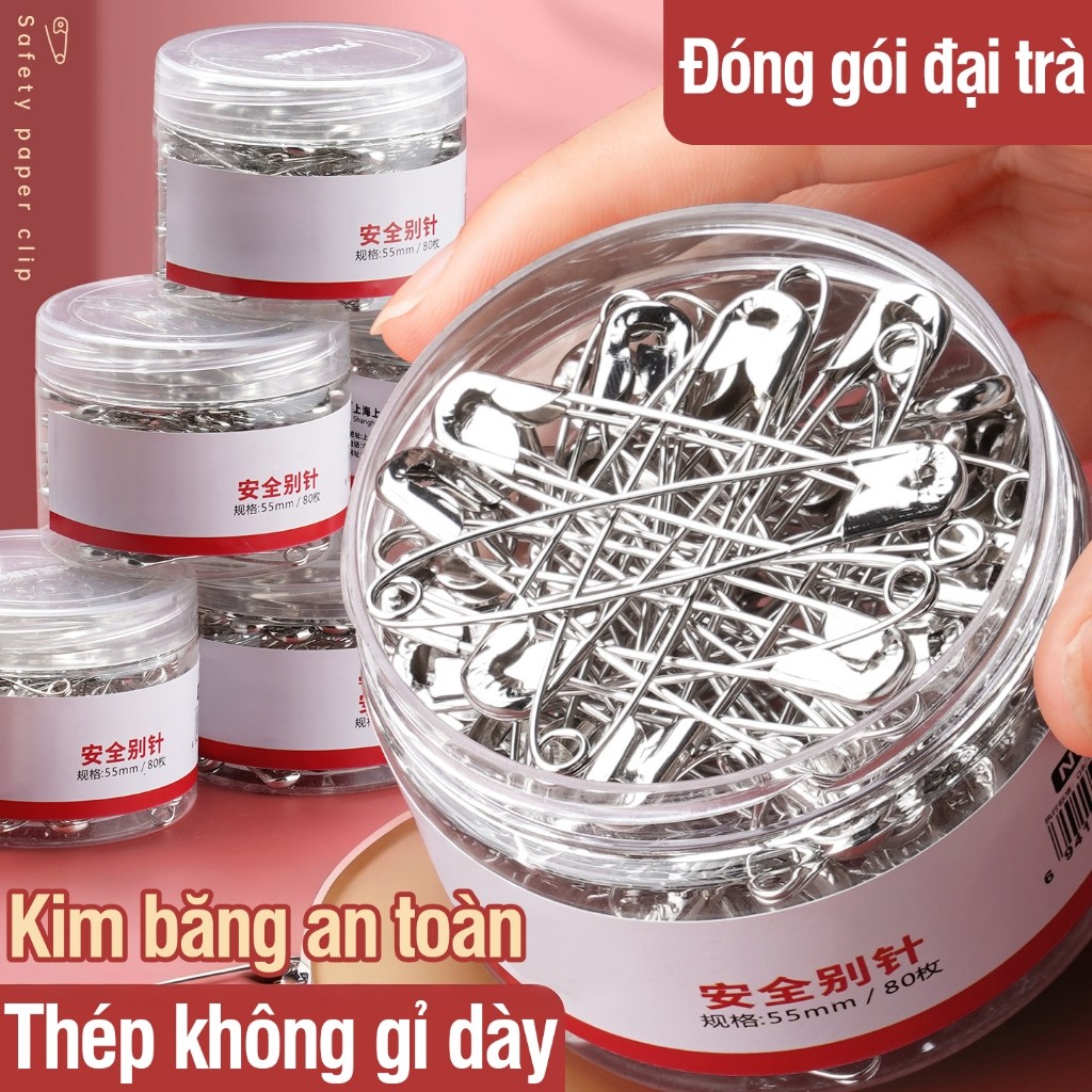 Kim băng cài áo set 30 chiếc, size to vừa nhỏ, hợp kim bền chắc, tiện ghim quần áo và khăn
