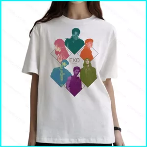 Áo thun EXO Reverxe mềm mại, thoải mái với hình ảnh thành viên nhóm như Suho, Chanyeol, D.O., Kai, Sehun - Áo ngắn tay