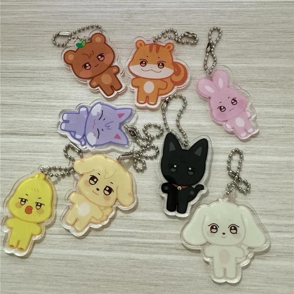 8PCS Kpop ATEEZ Aniteez Keychain Animals Pendant Keychains