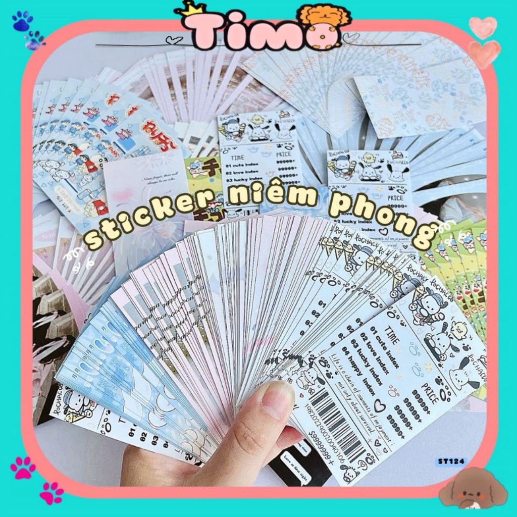 Sticker Niêm Phong Đồ Gói Card Decor Cute & Coquette Gói 100 Miếng Timo ...
