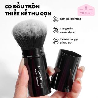 Cọ Má Hồng MAANGE Vỏ Nhôm Sang Trọng - Cọ Phủ Phấn Mini Rút Gọn Lông Siêu Mịn (Kèm Nắp)