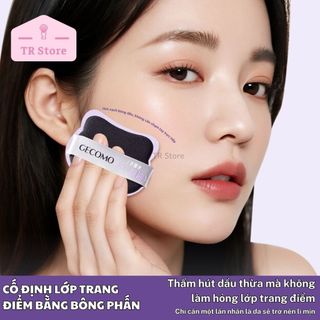 Set Giấy Thấm Dầu GECOMO Có Gương (Kèm Bông Dặm) Phiên Bản Mèo Đen - Thấm Hút Dầu Thừa Siêu Tốc, Vệ Sinh, Không Bẩn Tay