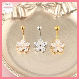 Nhẫn rốn thép không gỉ với đá zircon, thiết kế tinh tế và phong cách Gothic
