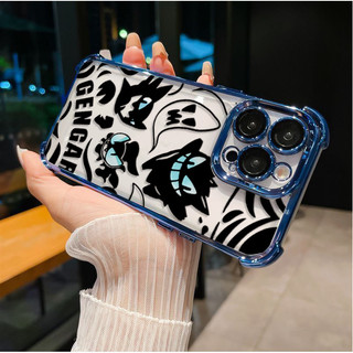 Ốp Lưng Cho Xiaomi POCO X7 Pro F8 Ultra F7 X6 F5 X5 X3 NFC F4 M7 M4 Mi 15Ultra 15 14 Pro 14T Pokemon Gengar Mạ Chống Sốc Mềm Trong Suốt