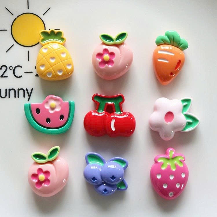 Set charm Kẹo trái cây cute- Set 8 món hoa quả nhiệt đới dễ thương