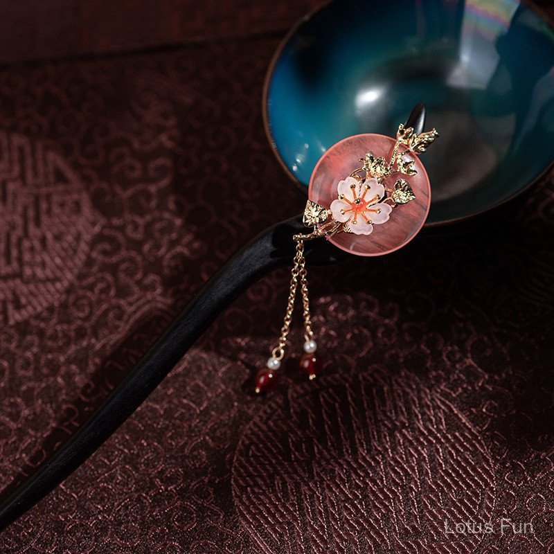 Phụ Kiện Tóc Hanfu Cổ Điển Khóa An Toàn Gỗ Đàn Hương Kẹp Tóc Nữ Mới Phong Cách Trung Hoa Cao Cấp Handmade DIY