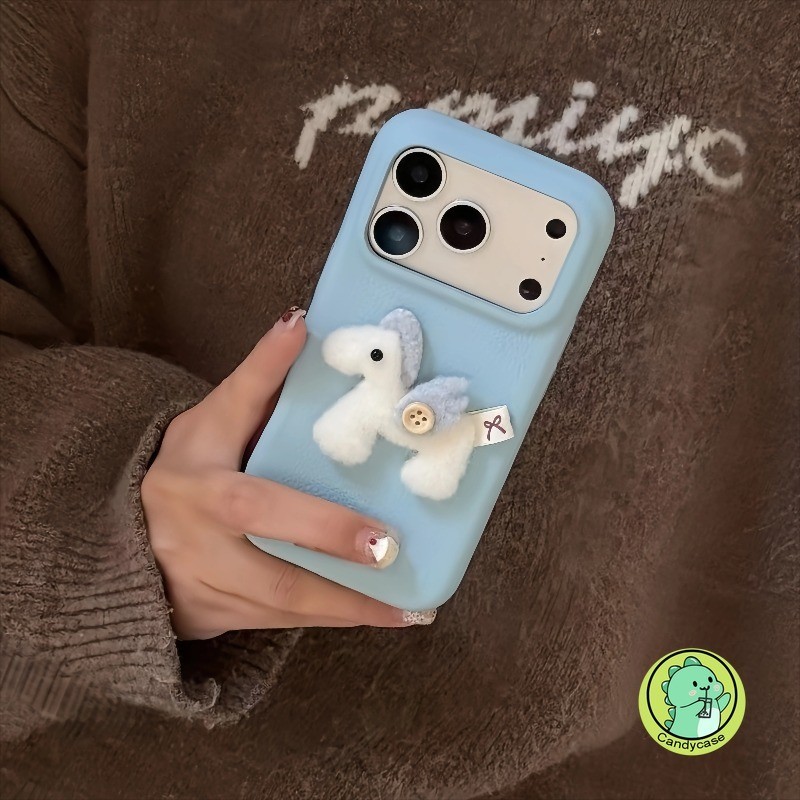 Năm Mới Len nỉ Pony Ốp Lưng Điện Thoại OPPO Reno 15 14 13 11 9 8 Pro 7 Lite 8Z 7Z 6 5 5K 4Z Find X9 X8 X8S X7 R17 R15 5G 4G Cover Hoạt Hình Dễ Thương Ngựa Pegasus PU Vỏ mềm da