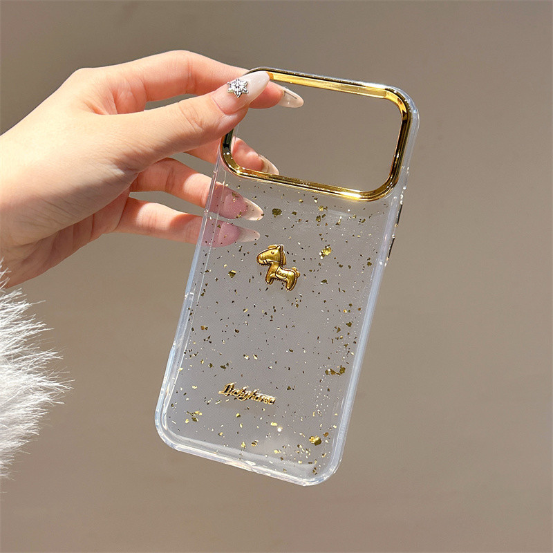 Ốp lưng iPhone ngựa vàng phù hợp cho iPhone 17 Pro Max, iPhone 17 16 15 14 13 12 11