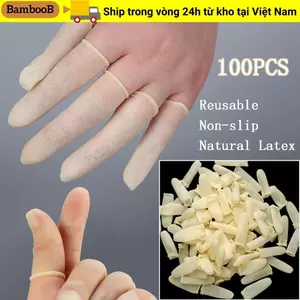 BAMBOOB 100 Chiếc Ngón Tay Trắng Cots Phụ Kiện Vệ Sinh Đầu Ngón Tay Bảo Vệ Cao Su Tự Nhiên Găng Tay Bảo Vệ