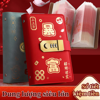 Sử dụng loại sổ tiết kiệm da PU cao cấp, thiết kế 100 ô với khóa mật khẩu và chống nước, ví tài chính trẻ em