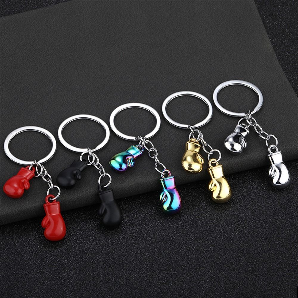 Móc khóa găng tay đấm bốc DAYONE, Vòng chìa khóa đấm bốc thể dục Mini, Chìa khóa ô tô dễ thương Túi gấp ba lô Trang trí mặt dây chuyền thể thao bằng kim loại Quà tặng trận đấu câu lạc bộ chiến đấu