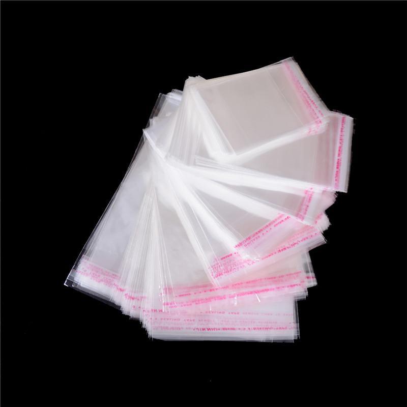 [NR] 100 Cái / túi OPP Clear Seal Trang Sức Nhựa Tự Dính Túi Ngủ Nhà MỚI