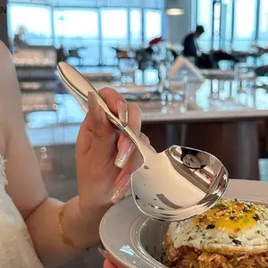 NS Siêu Lớn Tablespoons Kicthen Thép Không Gỉ Phục Vụ Thìa Phòng Ăn Chất Lượng Cao Thiên Thần Bạc Muỗng NS