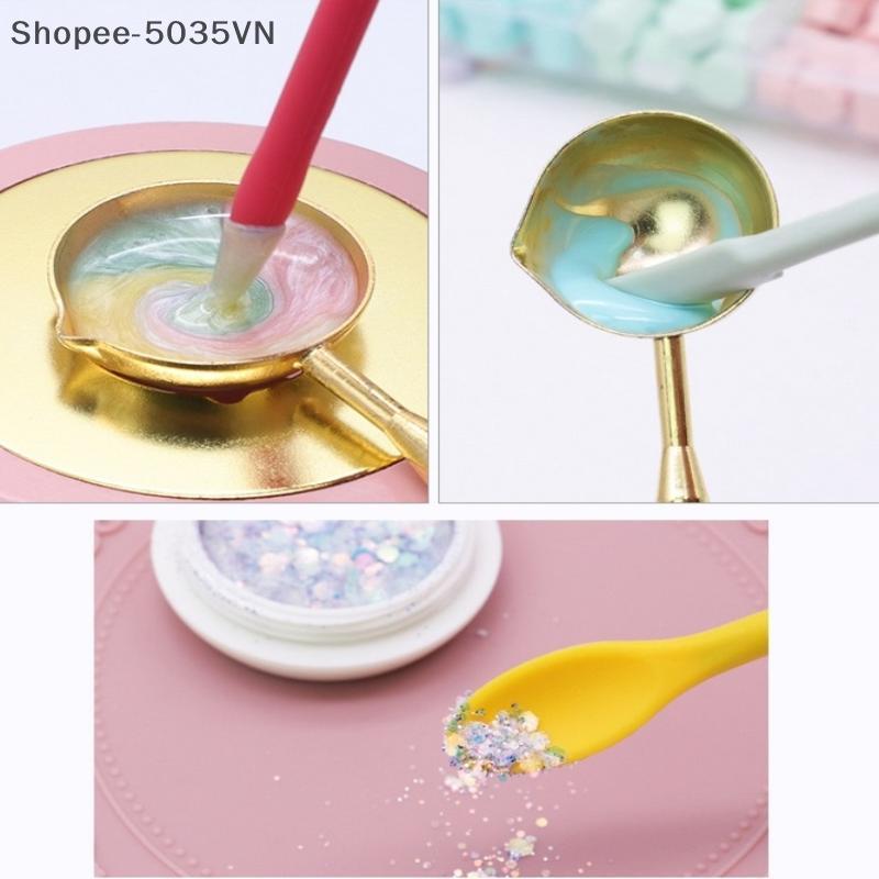 {AKIN} Seal Wax Stamp Scraper Spoon Dụng cụ làm sạch silicon cho con dấu Wax Stamp Làm khuấy Trộn màu làm sạch Nến DIY {a}