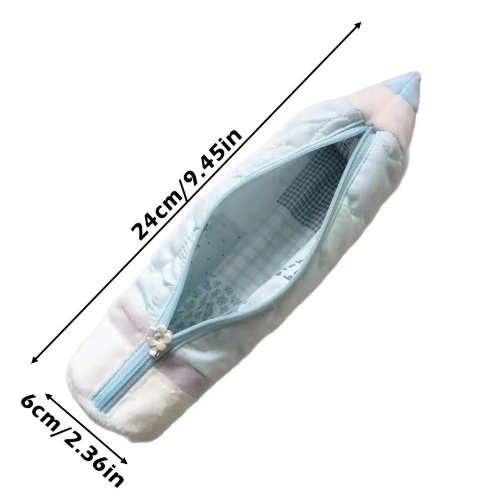 Bút Chì HIGHVIEWLS, Túi Đựng Bút Dung Tích Lớn Lông Tơ, Túi Văn Phòng Phẩm Hình Bút Chì Đa Năng Trở Lại Trường Quà Tặng