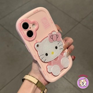 Cute Cat Mirror Phone case for IPhone17 16 15 14 13 12 11 X Xs Xr 7 8 Plus Pro Max Anti Drop Soft Back Cove JKP