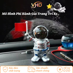 Mô Hình Phi Hành Gia Trang Trí Nội Thất Ô Tô - Gắn Taplo Xe Hơi, Sử Dụng Năng Lượng Mặt Trời, Tay Cầm Vẫy Chào Dễ Thương