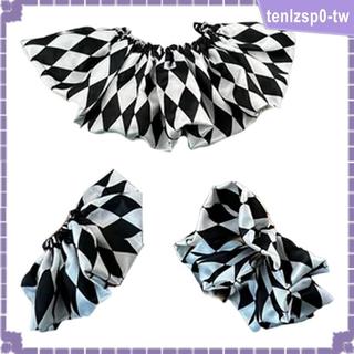 [tenlzsp0] Bộ cổ áo và vòng bít giả có thể tháo rời hình chú hề Phụ kiện trang trí cổ Ruffle cho buổi hòa nhạc ngày lễ hóa trang Cosplay