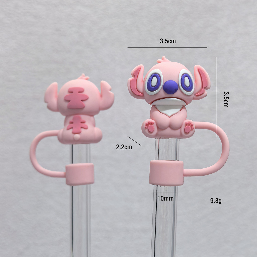 Hoạt Hình Stitch 10 Mm Mũ Rơm Có Thể Tái Sử Dụng 40oz Stanley Cốc Nước Trang Trí Phụ Kiện Hàng Có Sẵn NWUX