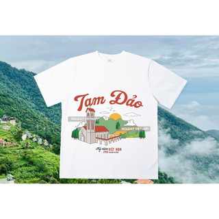 chất thun cotton 250gsm Áo phông Việt Nam Du lỊCH Miền Bắc, unisex nam nữ, from oversize