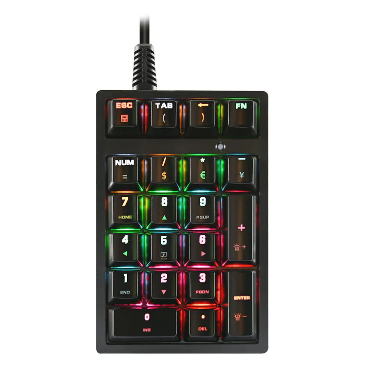 Bàn phím số Bàn phím đa chức năng Có dây Đèn nền RGB Trục xanh Bàn phím số cơ Bàn phím Ngân hàng Bàn phím – 2